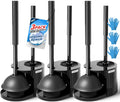 2IN1 Toilet Brush and Plunger Set, 3Pack Extended Handle Combo | Black bathroom accessories, bathroom decor