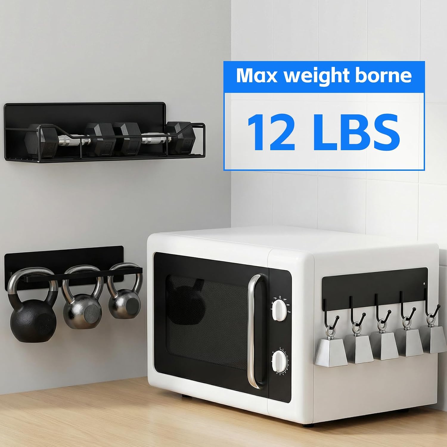 Magnetic Shelves for Washing Machine, 5 Pack Heavy Duty Laundry Shelf Organizer with Hooks, Strong Magnetic Storage