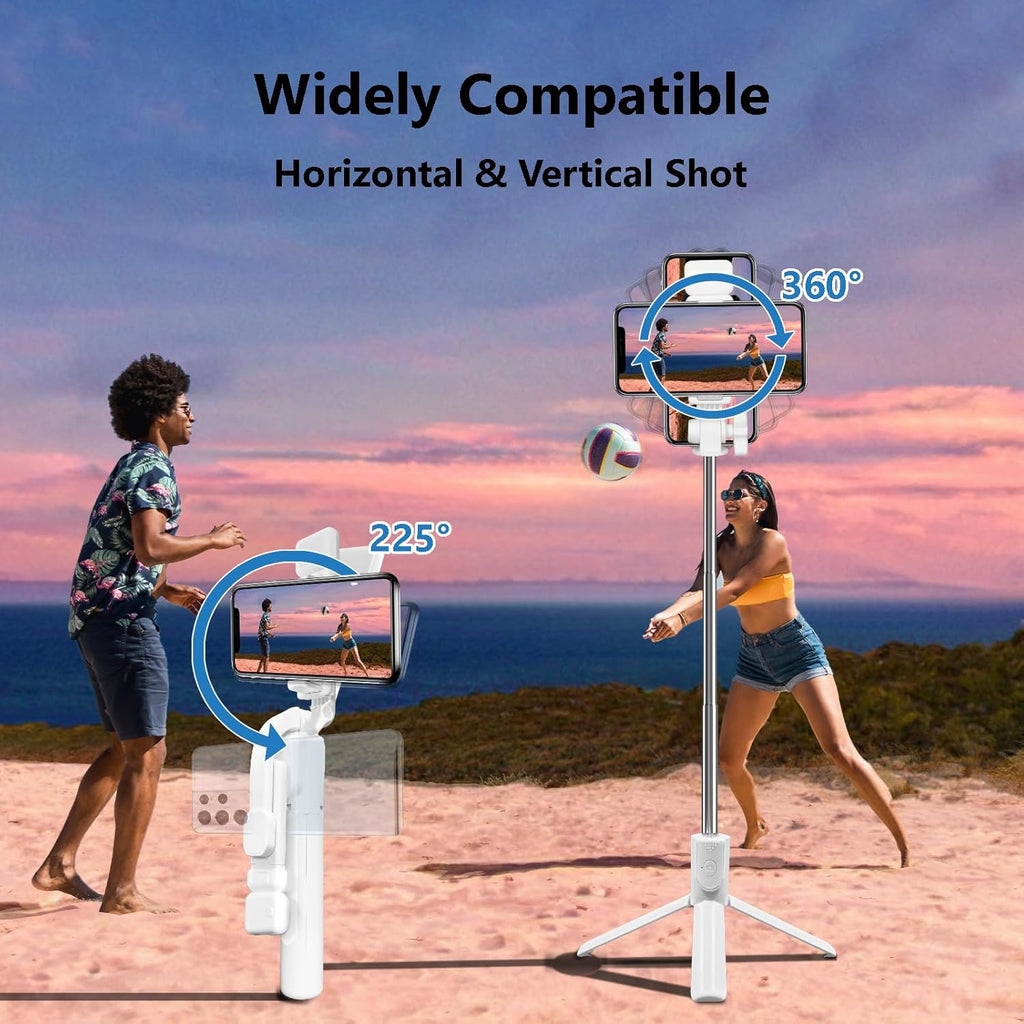 Selfie Stick Tripod, 40 in Retractable Tripod for iPhone with Wireless Remote Control & Light, Portable Phone tripods