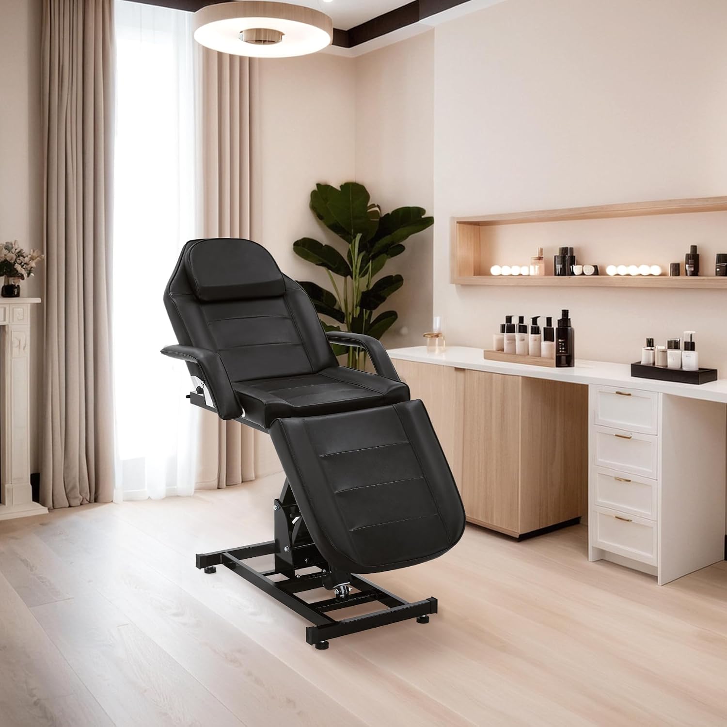 Electric Height Adjustable Tattoo Chair Massage Bed Black 0100