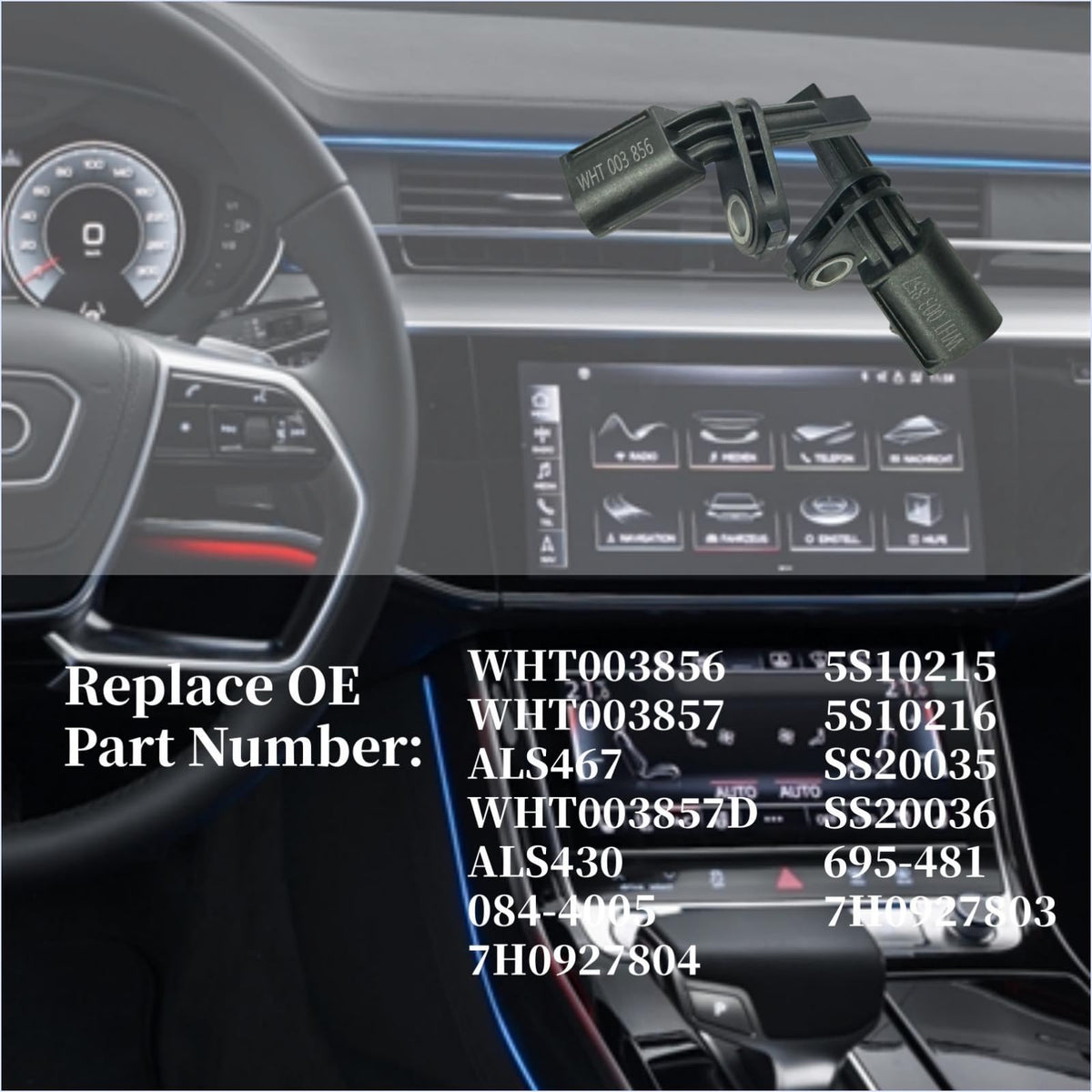 Front ABS Wheel Speed Sensor Left & Right for Volkswagen VW A'udi Seat Leon