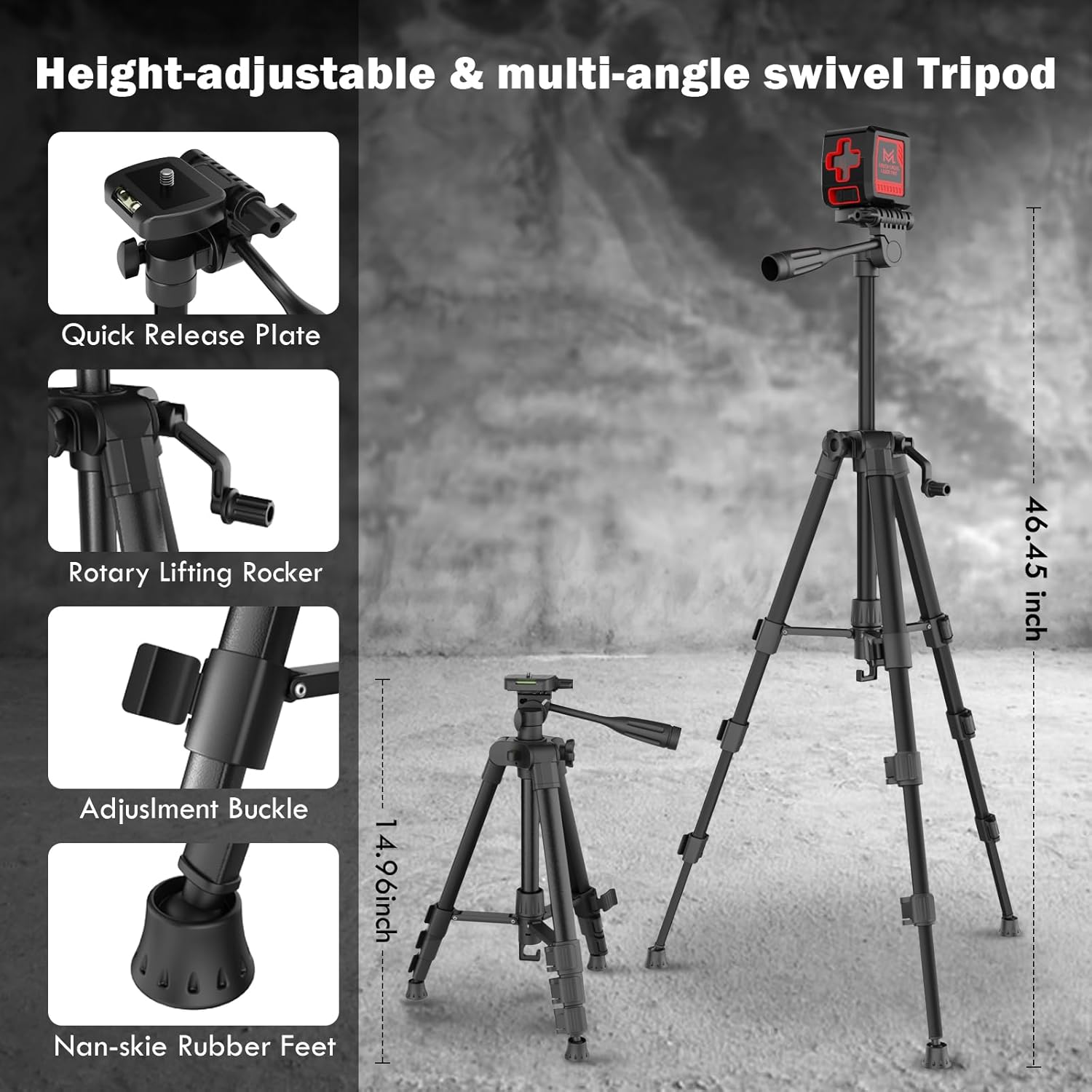 Self Leveling Laser Level 100ft, Green Cross Line with Tripod, 4 Brightness Modes & Pulse Function, Manual &