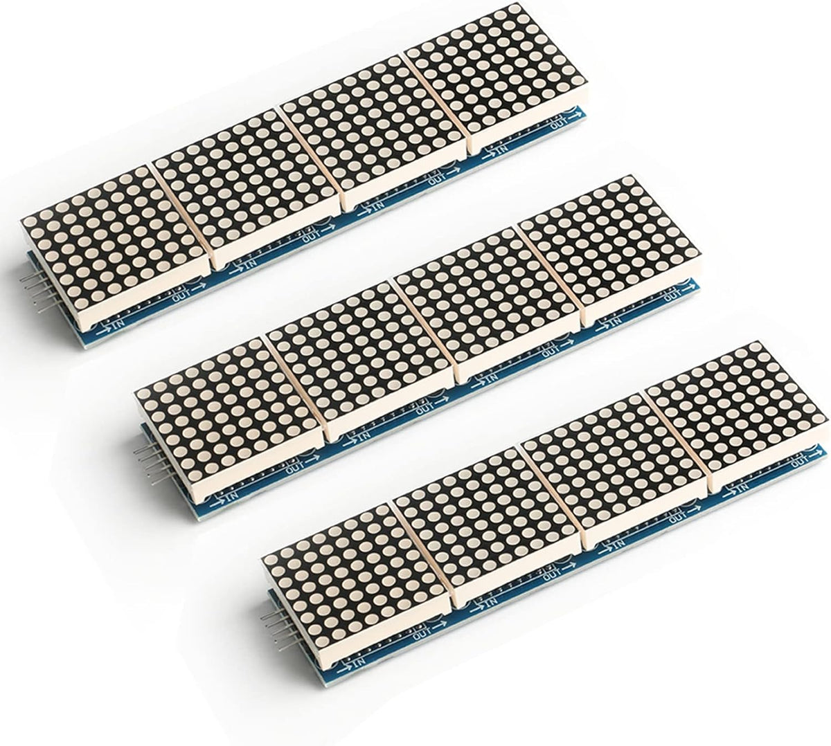 MAX7219 Dot Matrix Display - 4 in 1 Integrated Display, SCM Control Drive, LED, Electronic Components, 5V