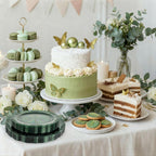 60PCS Clear Green Plastic Plates,Green Plates Disposable Heavy Duty