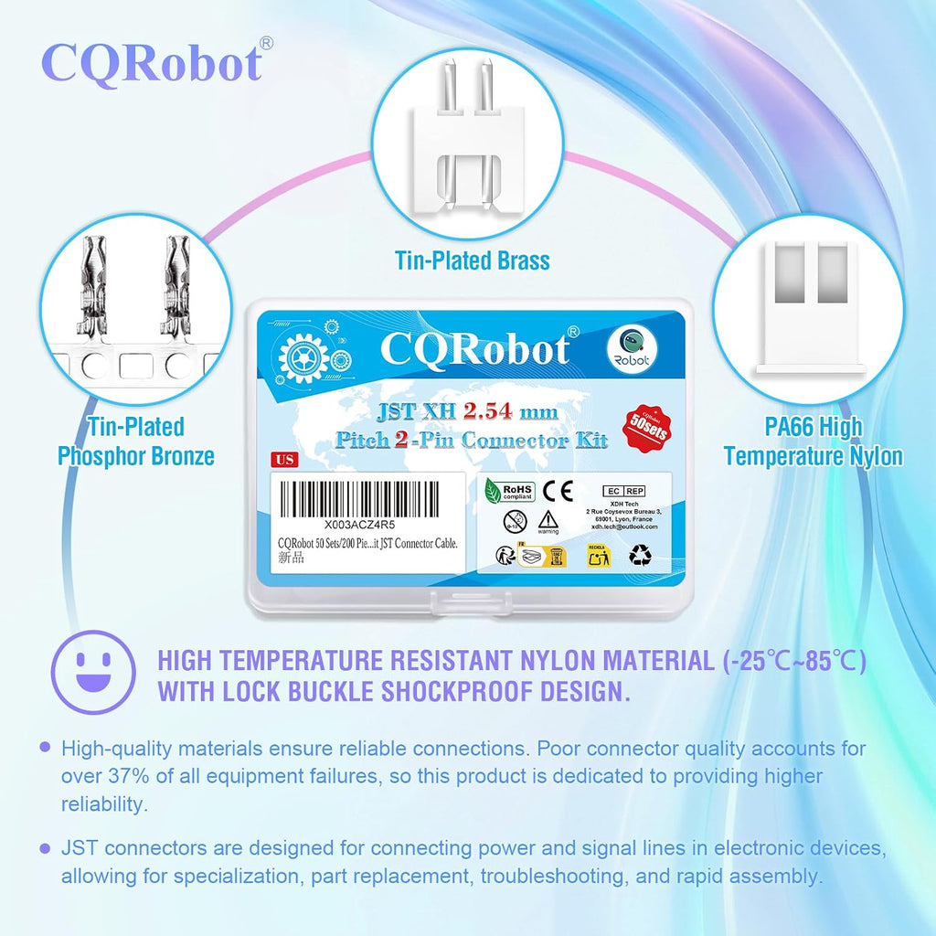 CQRobot JST XH 2.54mm Pitch 2-Pin Electronic Computer Connector Adapter