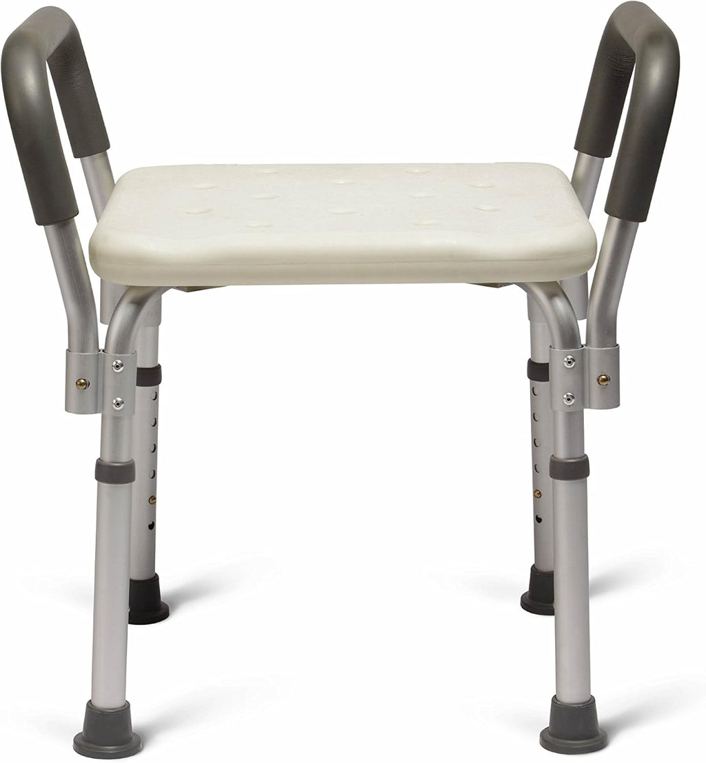 Bath Bench Shower Seat with Padded Armrests, Ideal for Bathtubs, Robust Support up to 350 lbs., Comfortable and Durable