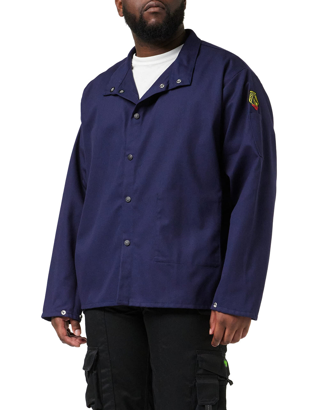 FN9-30C 30" 9oz. Navy FR Cotton Welding Jacket, Large