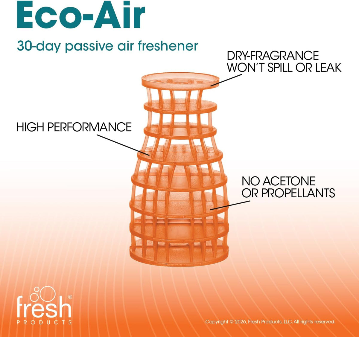 Eco Air Freshener Refill Solid Dry, Mango, 6 Pack