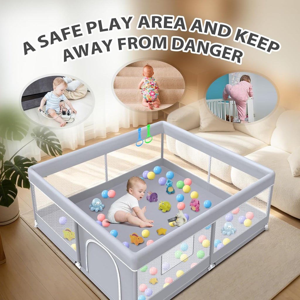 Baby Playpen 50 x 50 Inch Play Pen Playards, Playpen for Babies and Toddlers, Baby Playard for Indoor & Outdoor