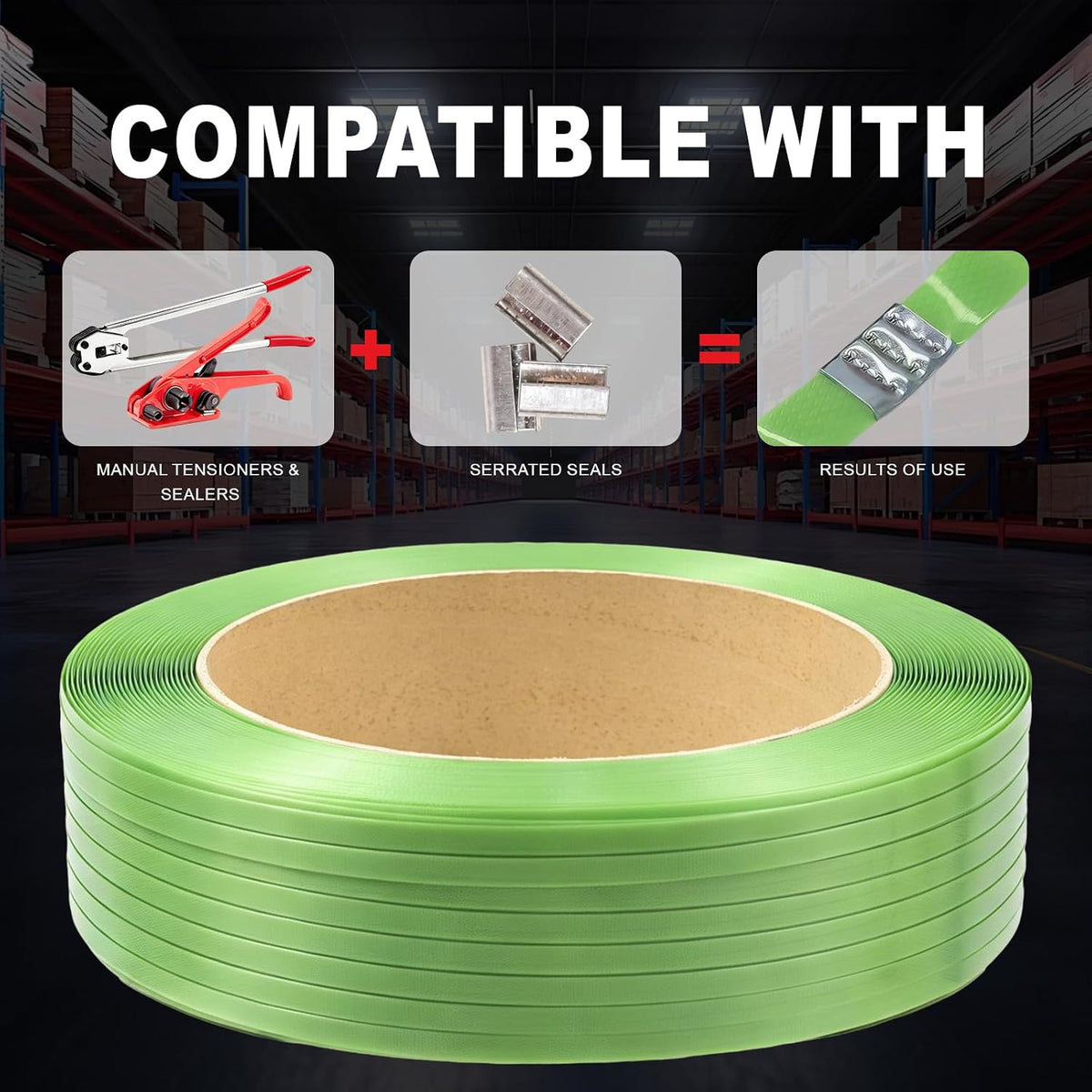 5/8" x .034" x 4265ft Polyester (PET) Strapping Roll of 16"x6" Core Size
