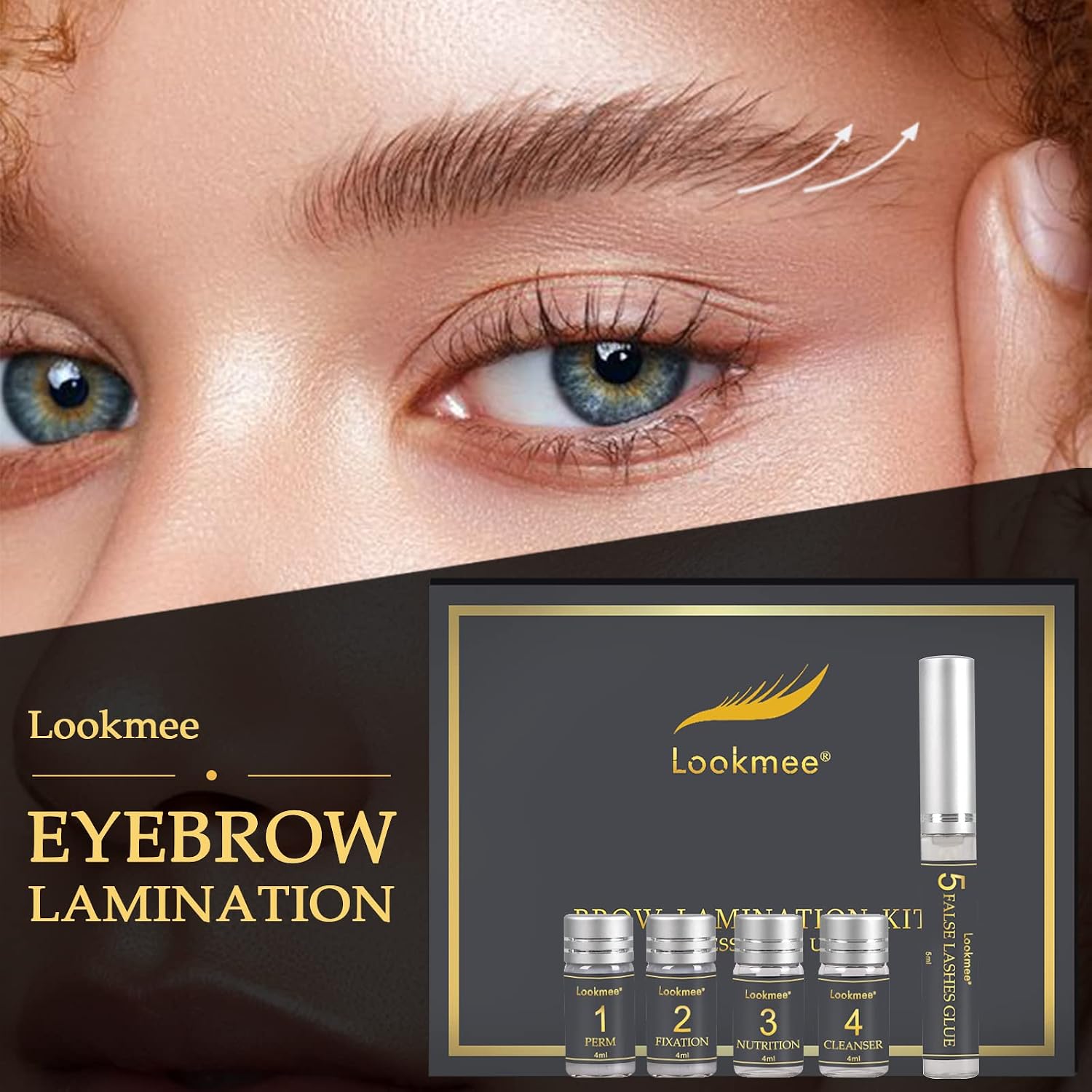 5-in-1 Lash Lift & Eyebrow Lamination Kit - Professional DIY Eyelash Curler & Perm Kit Eyelash Lift Kit &, At-Home