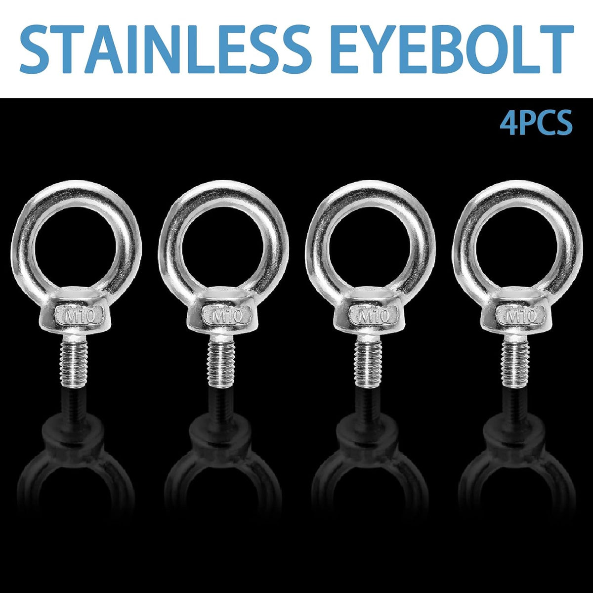 M10 Eye Bolt, 4pcs, Machinery Shoulder Lifting Ring