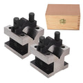 2-3/8 x 2-3/8 x 2 V Block with Clamp Set, 90 Degree Hardened Steel