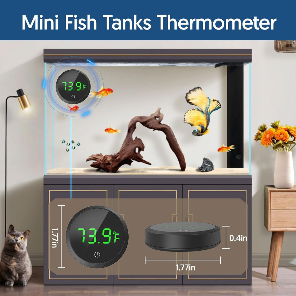 Fish Tank Thermometer Aquarium Thermometer Wireless Touch Stick Digital Aquarium Thermometer LED Display ±1°F for