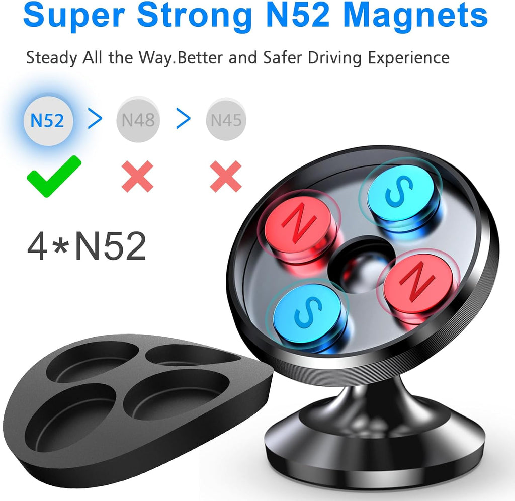 【2 Packs Magnetic Phone Holder for Car【Strong Magnet】 Phone Holders for Your Car Phone Holder Mount【4 Metal Plate】