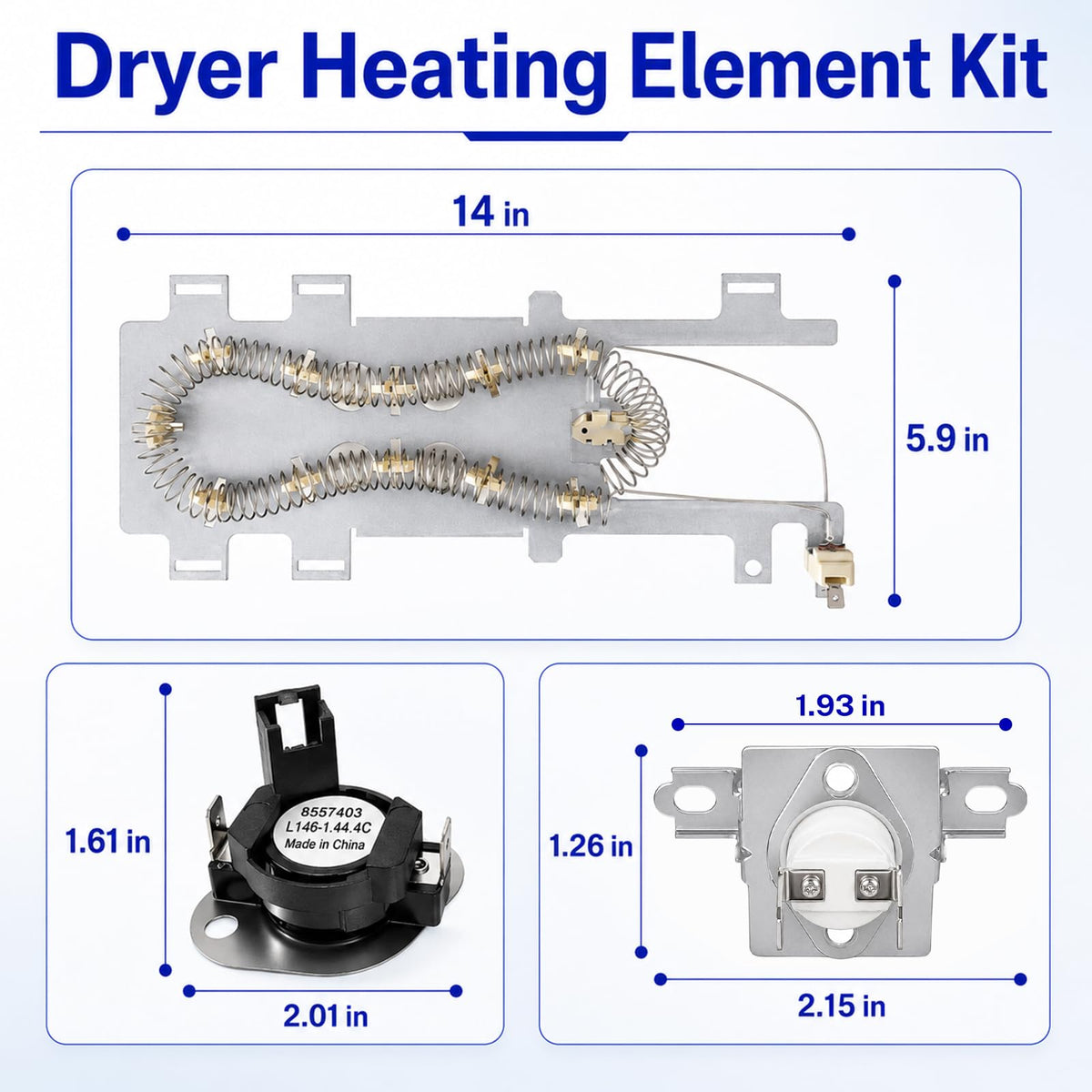 FrigeSwift 8544771 Dryer Heating Element Kit for Whirlpool Maytag Kenmore