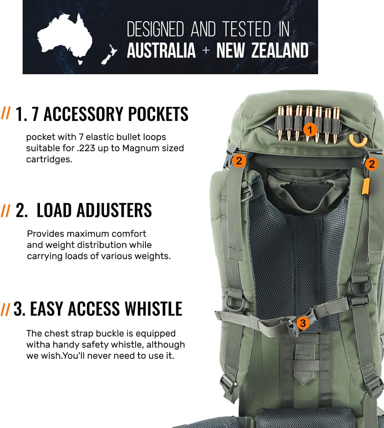 Hunting Backpacks for Men, Meat Hauler Frame Pack with Rifle Holder, 40L/80L Extendable + Capacity for Bow Rifle Gun