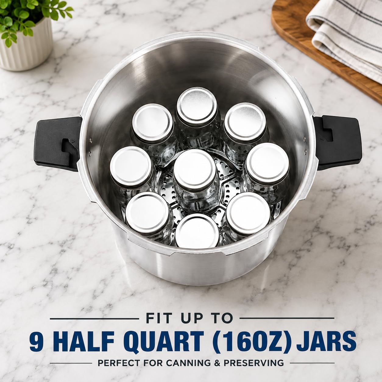 23 Qt Pressure Cooker & Pressure Canner, Aluminum Canner with Pressure Gauge, Safety Release Valve, Cooking for Home