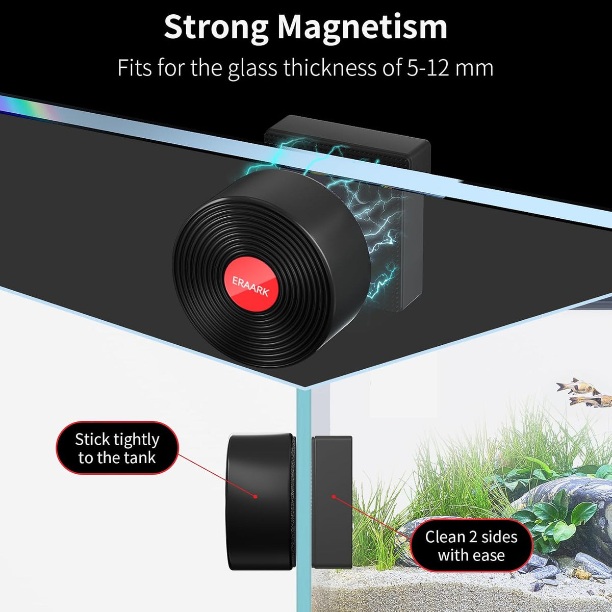 Aquarium Magnetic Cleaner Brush for Small Glass Fish Tank Floating Cleaner Scrubber Brush Magnet Scraper Aquarium