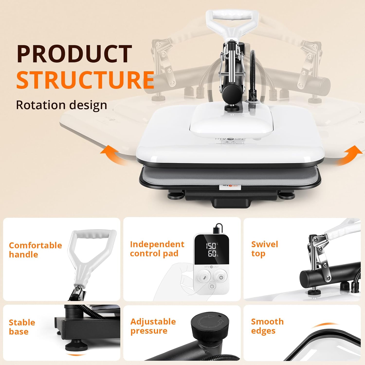 Heat Press Machine for T Shirts - Heat Press 15x15 for Sublimation | DTF, HTV Vinyl Projects| Swing Away Heat Press