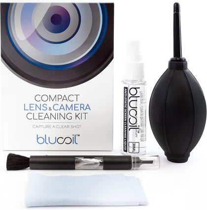 Camera Cleaning Kit with Mini-Air Blower and Dual-Sided Lens Pen for DSLR, SLR, Mirrorless Digicam - Compatible with