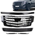 Black Grille Set 5pcs Compatible with 2015-2020 Cadillac Escalade Luxury