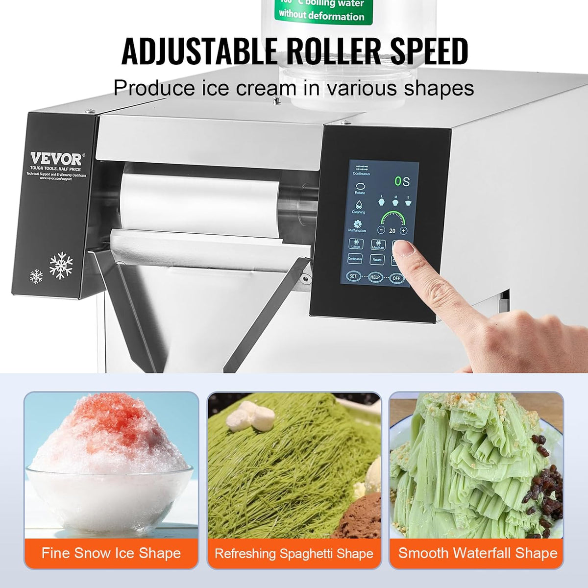 Commercial Snowflake Ice Machine, 573LBS/24H Snowflake Ice Maker, Stainless Steel Ice Shaver Machine, Electric Snow