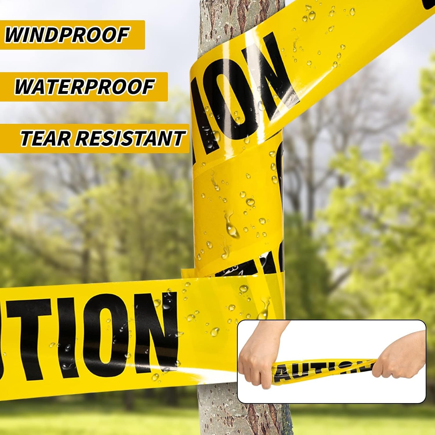 Yellow Caution Tape 12 Pack, 3inch x 1000 ft, Halloween Decoration Party Tape Bulk, Waterproof Construction Warning