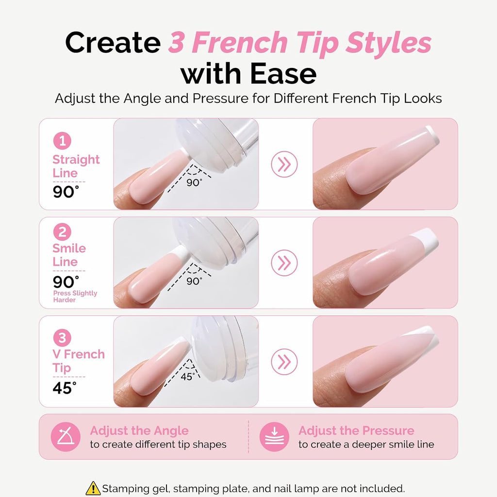French Tip Tool, Long & Short Nail Stamp, 11PCS