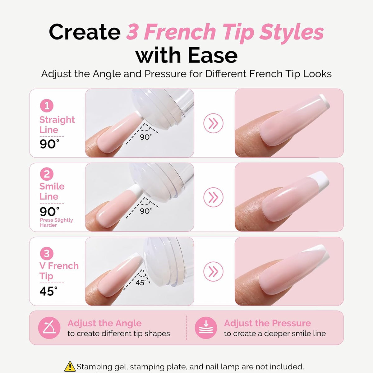 French Tip Tool, Long & Short Nail Stamp, 11PCS