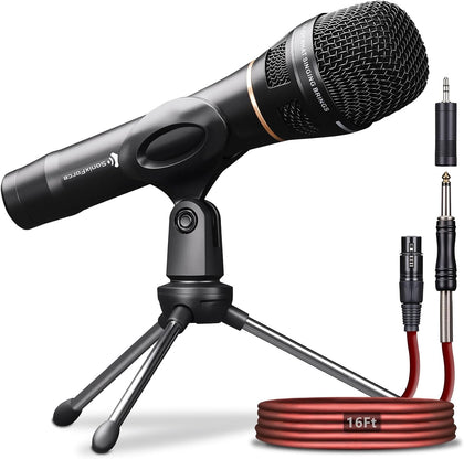 Dynamic Microphone - Professional Vocal Microphone for Singing - Handheld Wired Microphone with 16ft XLR to 1/4"
