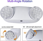 TANLUX LED Emergency Lights with Battery Backup, Commercial Emergency Light Fixtures for Business Home Power Failure Emergency Exit Sign Lighting with 1.0 Meter Plug in Cord(White, 2 Pack)