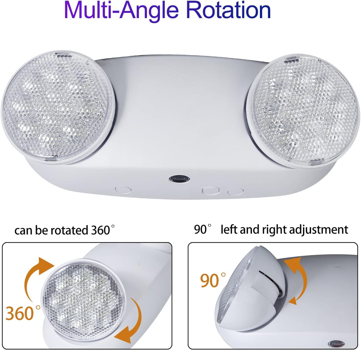 TANLUX LED Emergency Lights with Battery Backup, Commercial Emergency Light Fixtures for Business Home Power Failure Emergency Exit Sign Lighting with 1.0 Meter Plug in Cord(White, 2 Pack)