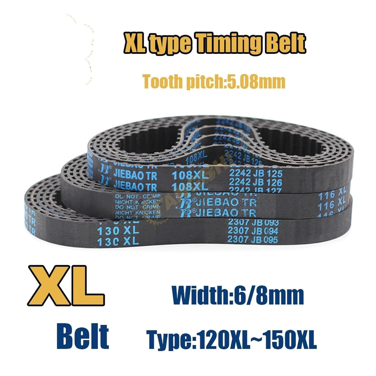 3PCS XL Timing Belt Width 6-25mm Type