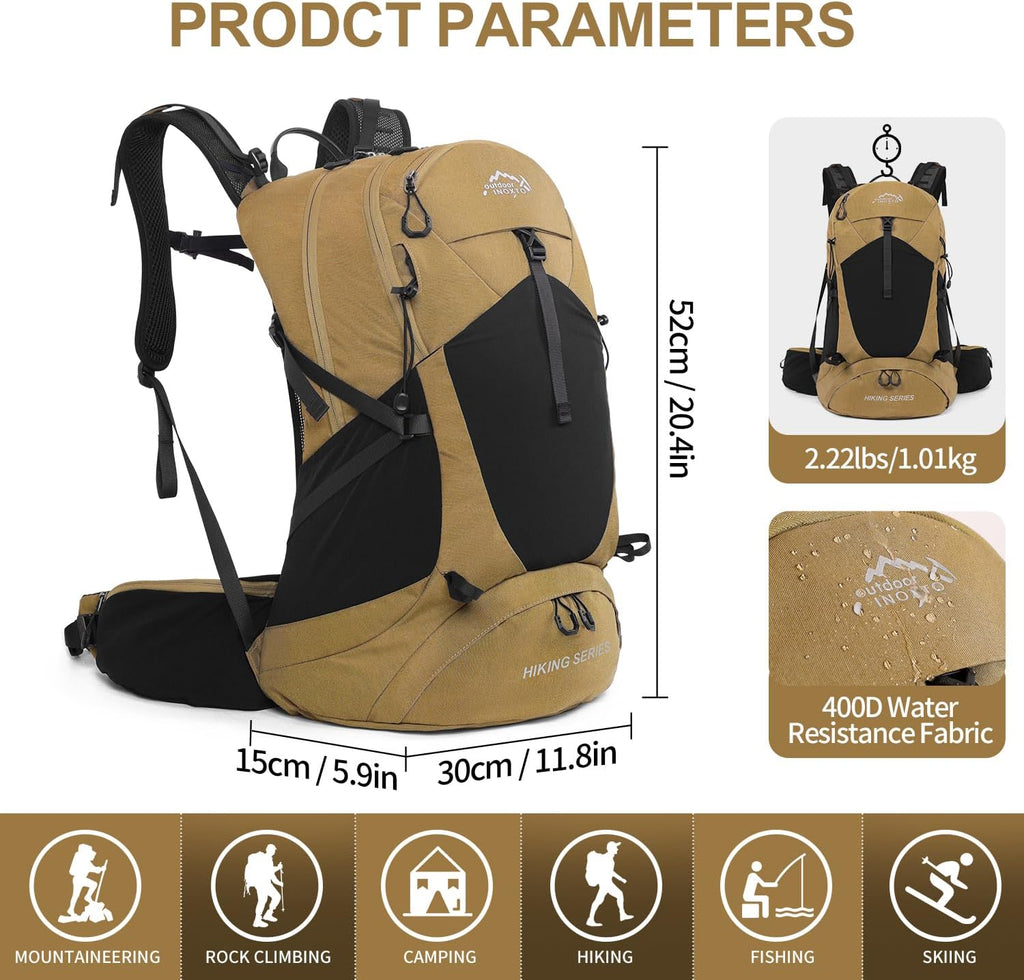 Hiking Backpack, 26L/40L Waterproof Hiking Daypack with 3L Water Bladder and Rain Cover, Lightweight Travel Camping