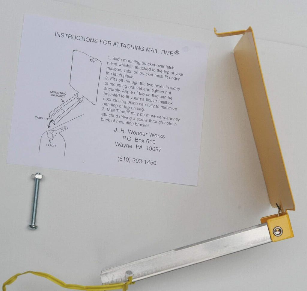 Mail Flag - Aluminum Yellow, Mailbox Signal Flag, Post Mount, Traditional Style, AS PICTURED