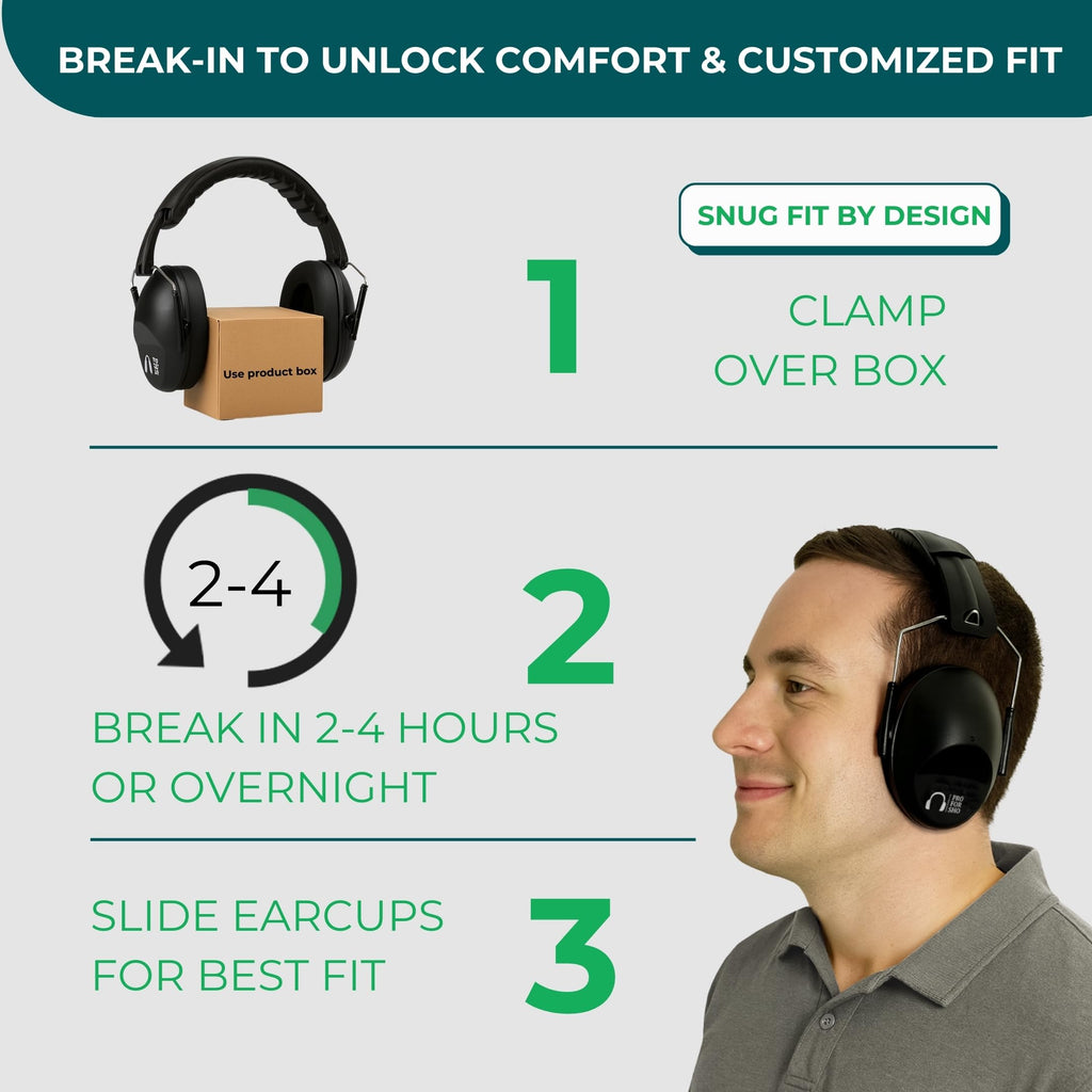 34dB NRR Ear Protection, Noise Reduction Ear Muffs - Grey