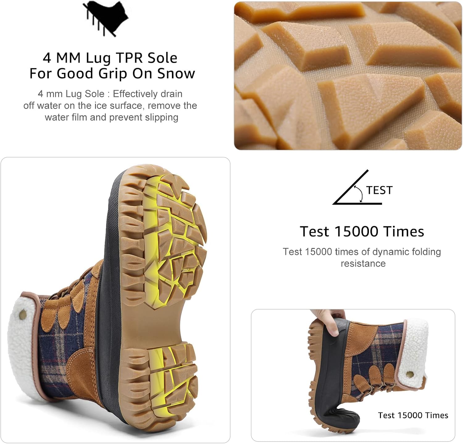 Womens Winter Duck Boots Waterproof Cold Weather Snow Boots | Insulated, Warm, Outdoor, Everyday Wear