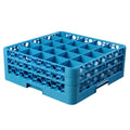 RG25-214 OptiClean 25 Compartment Glass Rack with 2 Extenders, Blue