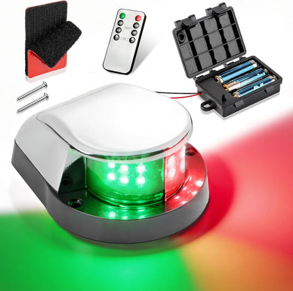Battery Powered Navigation Light for Boat, Remote Control LED Marine Light with Dimmable & Timer Function, Waterproof