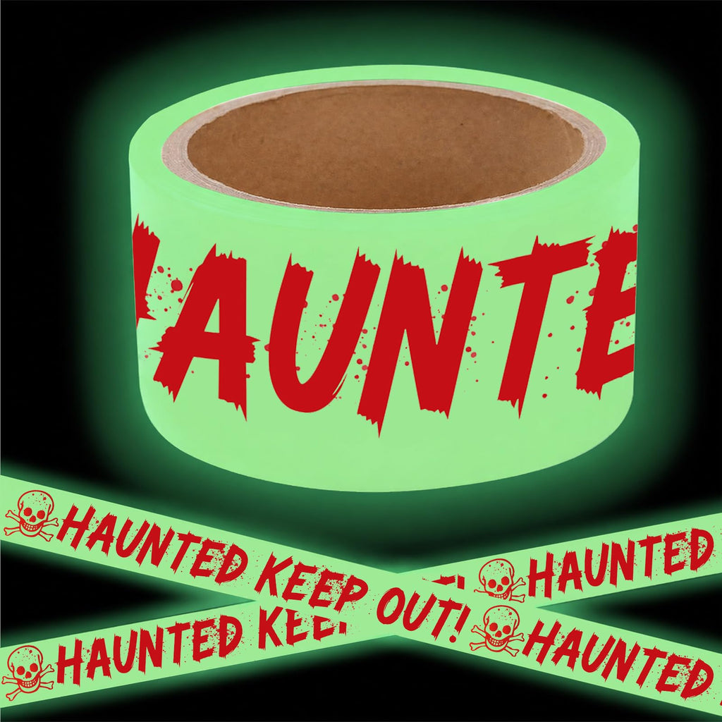 Glow in The Dark Halloween Decorations Caution Tape Haunted Keep Out Scary