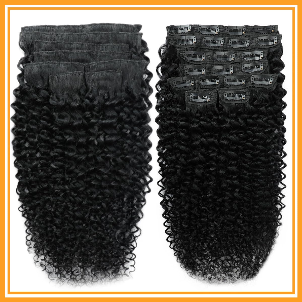 Kinky Curly Clip In Hair Extensions Real Human Hair 12 Inch 110g 8pcs Kinky Curly Clip Ins Full Head for Black Women