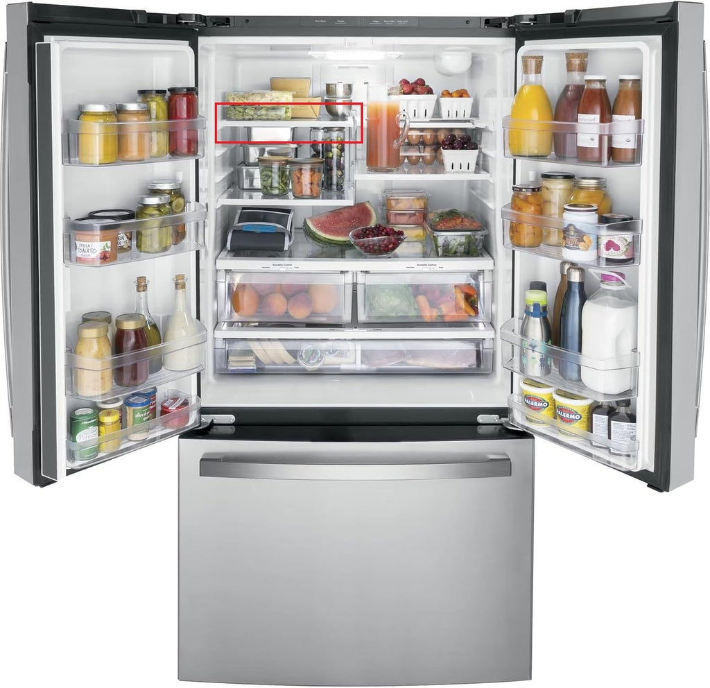 WR71X30137 Glass Shelf Left Replacement for Refrigerator Fresh Food Compartment, Left Side Glass Storage Shelf, Replacement Refrigerator Shelf, Compatible with GE Model GFE26JSMAFSS
