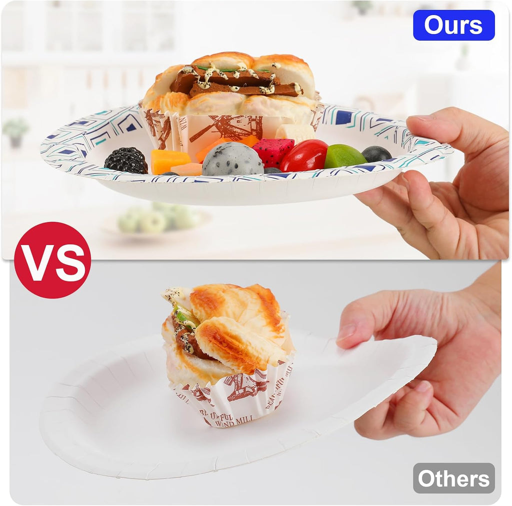 8.5 Inch Disposable Paper Plates, 200 Count Disposable Plates