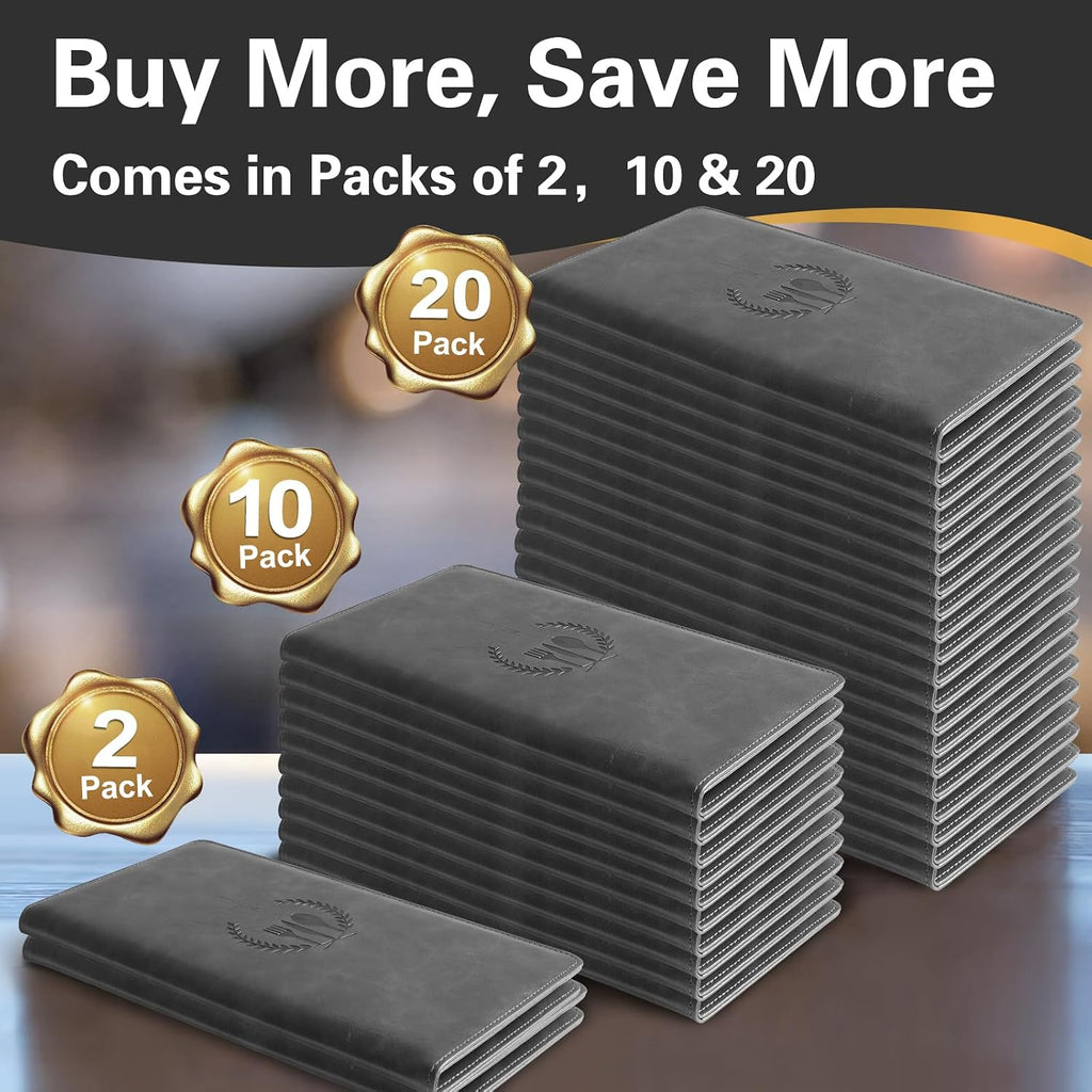 Restaurant Check Presenters - Customer Check Holder for Restaurants, Restaurant Bill Holder, Gray - 20 Pack