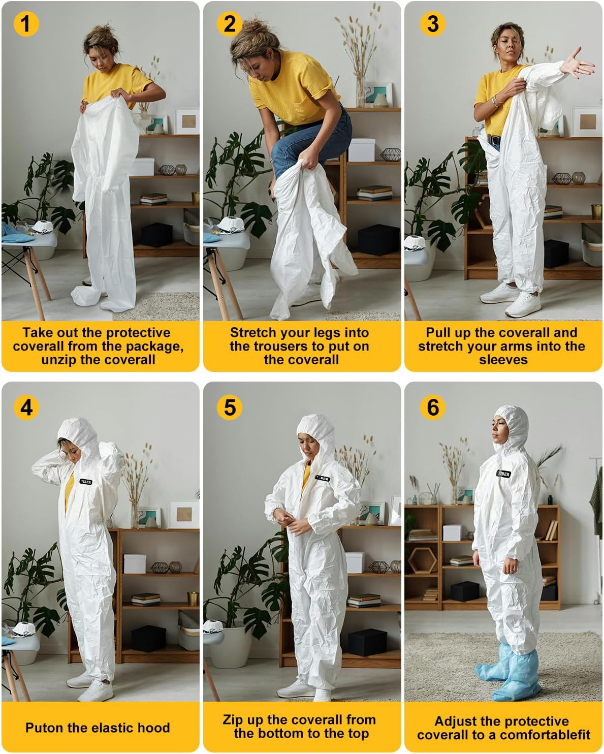 Hazmat Suit Disposable Coverall | Full Body Painters Suit in 7 Sizes with Multiple Specifications for Men & Women