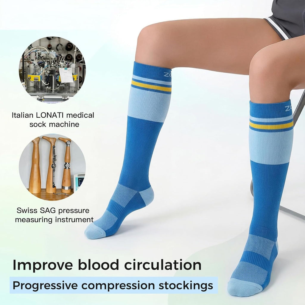 Compression Socks 20-30 mmHg for Women & Men, Graduated Support for Circulation & Swelling