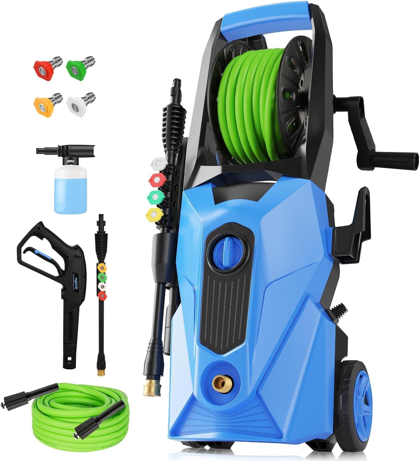 Pressure Washer 5000 PSI,2.8 GPM Power Washer with Foam Cannon,Portable Cleaner with 33ft Hose Reel,4 Nozzle Tips,and