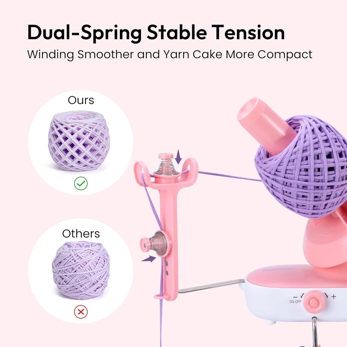 Electric Yarn Winder Pro, Upgraded 10oz Large Capacity for Knitting Lovers | Effortlessly Auto Winding Compact Yarn