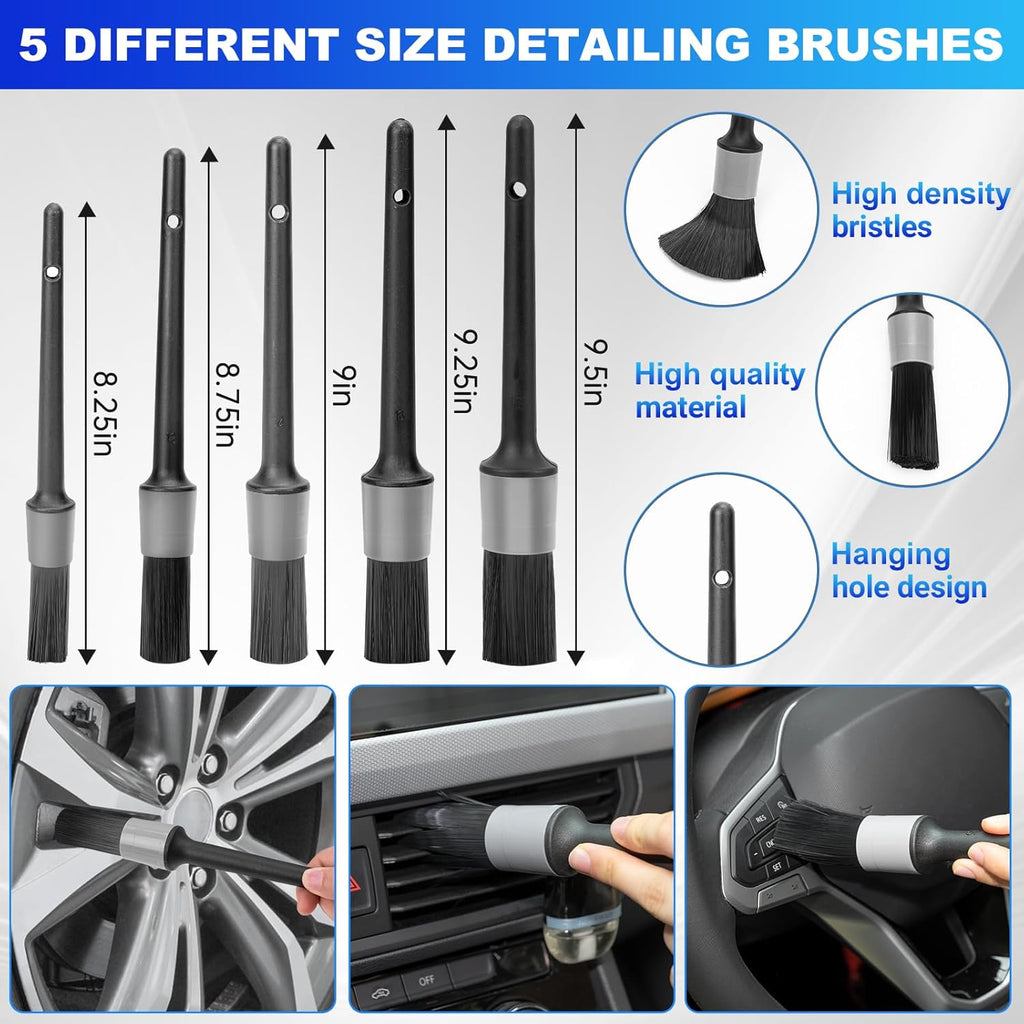 Windshield Cleaner Tool, Car Interior Cleaning Kit, Car Detailing Kit Interior Cleaner with10Pcs Detailing Brush Set